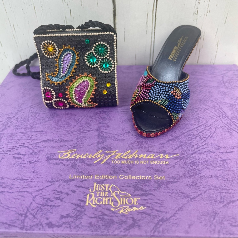 Beverly Feldman “Just the Right Shoe” by‎ Raine Miniature Shoe & Purse Set